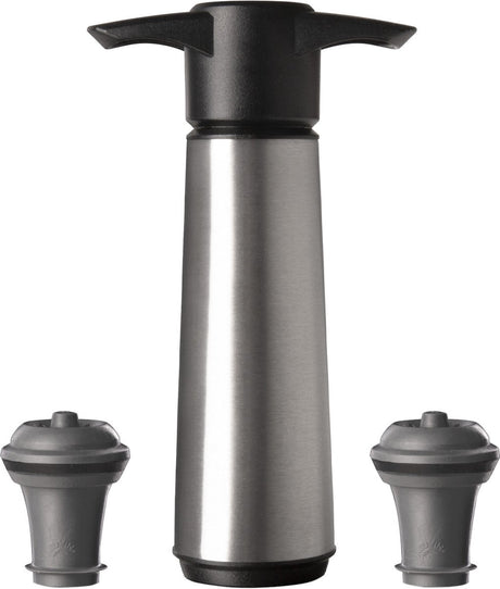 Vacu Vin Vacuvin Weinsparset aus Edelstahl, 1 Pumpe mit 2 Stopfen