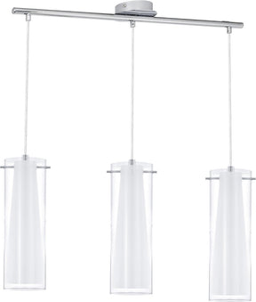 Eglo pinto - hanglamp - 3 lichts - chroom - helder, wit
