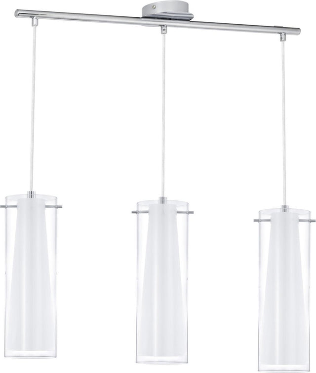 Eglo pinto - hanglamp - 3 lichts - chroom - helder, wit