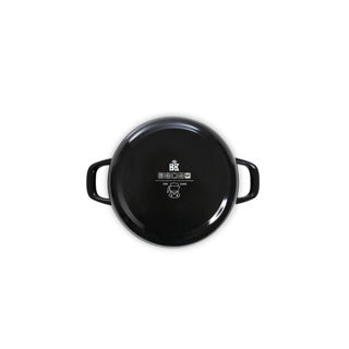 Bk Fortalit Emaille-Bratpfanne 36 cm 7,5 l – Induktionsbratpfanne – emaillierter Stahl – ofenfest bis 230 Grad – keine Antihaftbeschichtung – mit Deckel – Schwarzblau