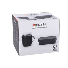 Brabantia Make-Take-Lunchset – 2-teilig – Kunststoff – dunkelgrau