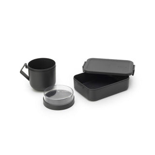 Brabantia Make-Take-Lunchset – 2-teilig – Kunststoff – dunkelgrau