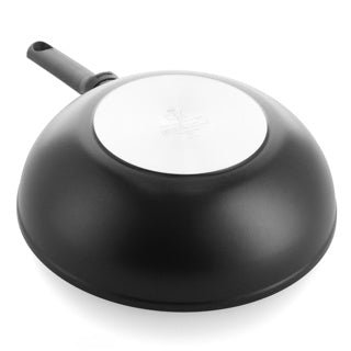 BK Easy Induktions-Wok-Pfanne 36 cm – 7,5 l – PFAS-freie Antihaftbeschichtung – Induktions-Wok-Pfanne – Keramik-Wok-Pfanne – ofenfest bis 160 °C – Kaltgriffe – ohne Deckel – Schwarz
