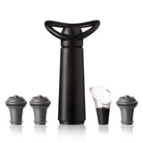 Geschenkset zur Aufbewahrung von Vacu Vin Concerto mit Pumpe, 1 Weinheber und 3 Stopfen