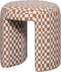 Holzhocker Charlie – Polyester – Karos – Orange