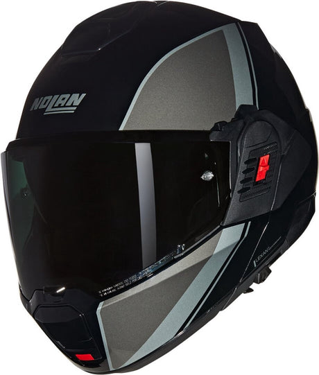Nolan N120-1 Verniciatura Special 341 Schwarz Grau Silber Glänzend Systemhelm - Größe XL - Helm