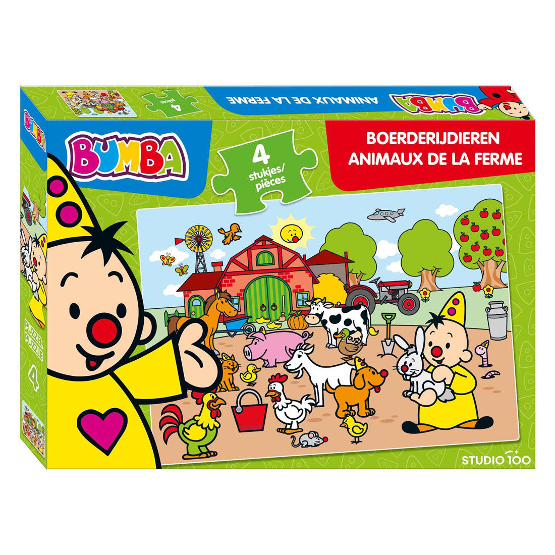 Studio 100 Bumba-Puzzle Bauernhoftiere, 4-tlg.