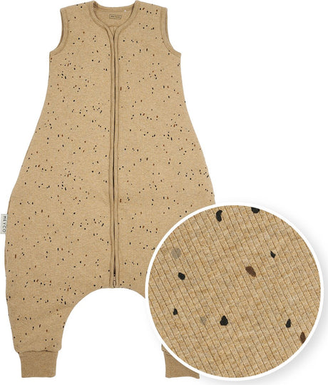 Meyco Baby Rib Mini Spot Baby-Winterschlaf-Overall-Pullover – Toffee Melange – 92 cm – 2,0 Tog