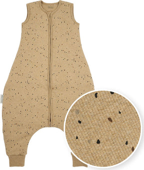Meyco Baby Rib Mini Spot Baby-Winterschlaf-Overall-Pullover – Toffee Melange – 80 cm – 2,0 Tog