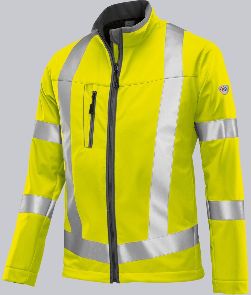 Bp ® softshell jack met hoge zichtbaarheid werkjas reflecterend m