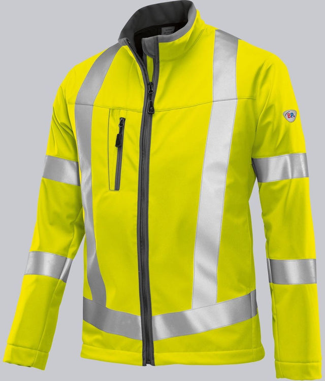 Bp ® softshell jack met hoge zichtbaarheid werkjas reflecterend m