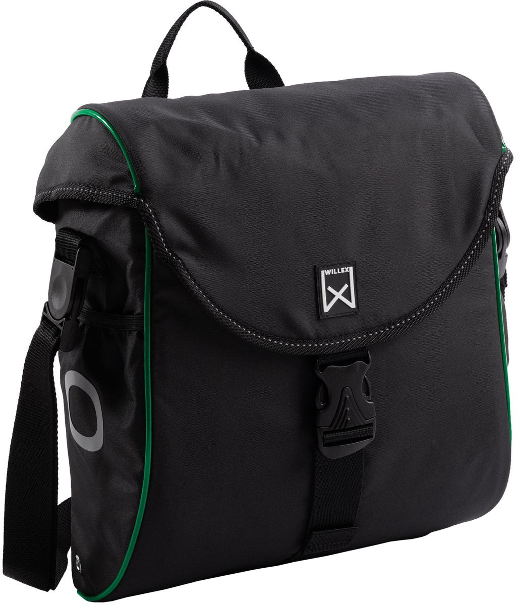 Willex - Einzeltasche 300 - Schwarz Grün - Leichtgewicht - mit Schultergurt - 12 Liter