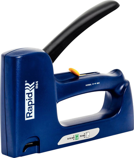 Rapid handtacker r64 - lichtgewicht - 2-staps instelbare slagkracht - blauw geel