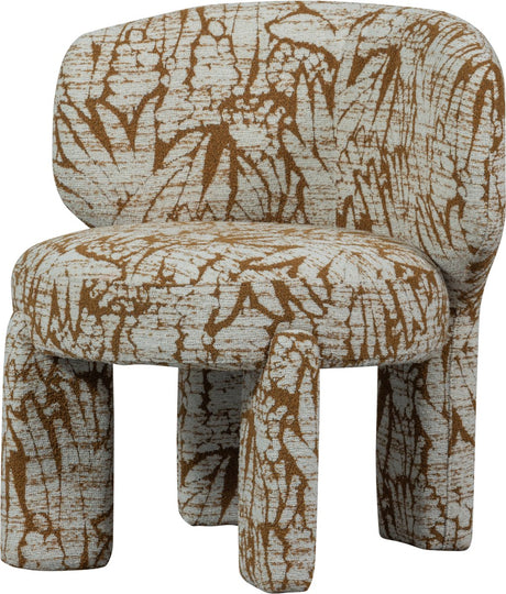 Woood upke fauteuil met dessin - polyester - naturel bruin - 76x75x69