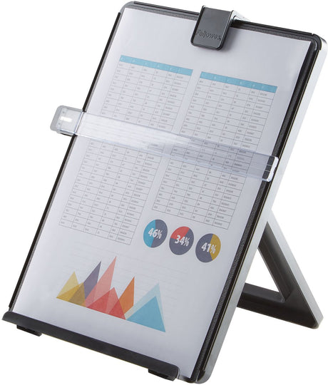 Fellowes Dokumentenhalter – fasst 125 Blatt – ergonomisch – mit Zeilenleser – schwarz