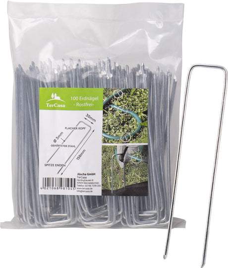 Tercasa grondpennen - rvs - 30x150mm - 100 stuks - ju-998104