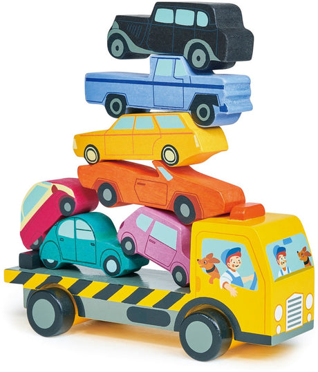 Tender Leaf Toys Tender Leaf Vorschule – Staplerfahrzeuge – 7 Teile – Holz – 18 Monate