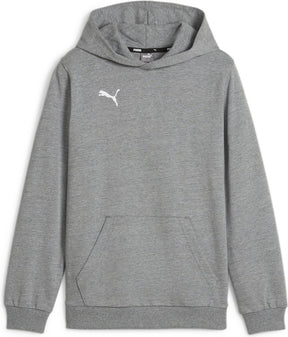 Puma TeamGoal Casuals Hoody Jr Jungen Sportpullover – Mittelgrau Heather – Weiß