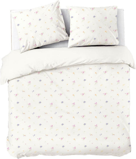 Dindi home dekbedovertrek forever spring - 200x220 - 100% katoen - wit