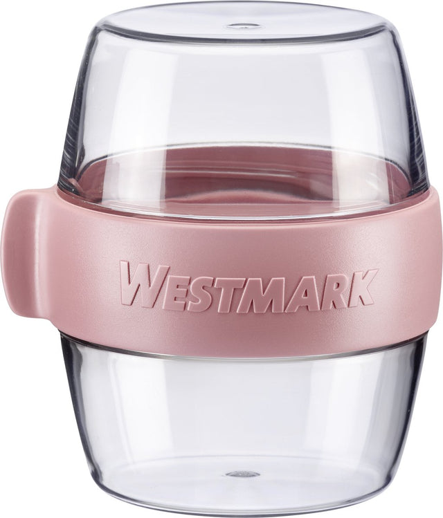 Westmark Pocket Box Mini, praktischer Essensbehälter für unterwegs, ideal für Joghurt, Obst, Gemüse, Snacks, 400 ml (2 x 200 ml), BPA-frei, rosa