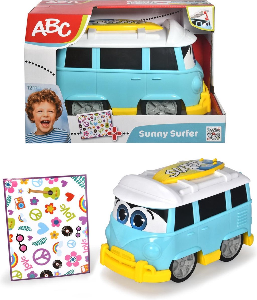 Bus Dickie Sunny Surfer Bus 25 cm mit Aufklebern | 2 Stk