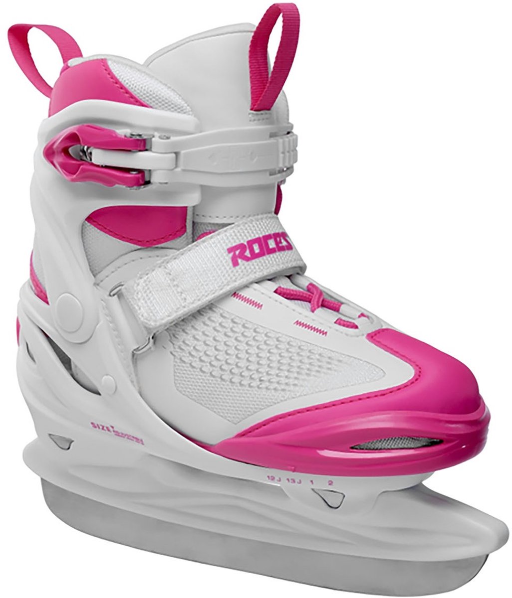 Roces – Moody Ice x Girl – verstellbare Schlittschuhe – Schlittschuhe für Kinder – weiß-rosa – extra Knöchelunterstützung, bequeme Passform – Größe 36–40