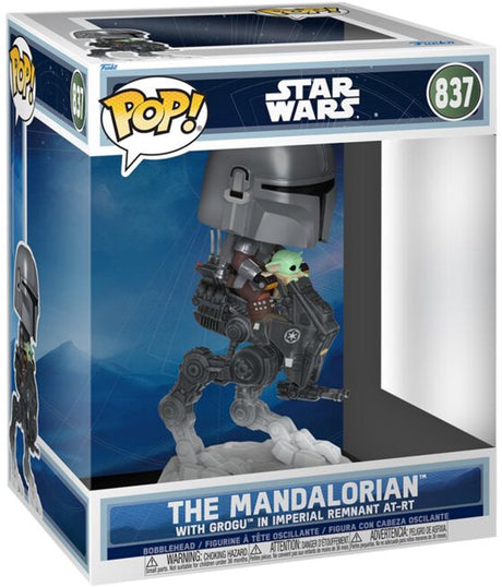 Funko star wars the mandalorian with grogu in imperial remnant at-rt vinylfiguur 837 unisex pop! - neutraal - standard