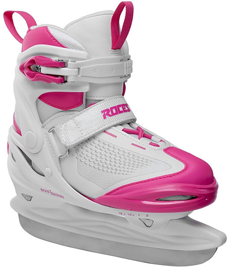 Roces – Moody Ice x Girl – verstellbare Schlittschuhe – Schlittschuhe für Kinder – weiß-rosa – extra Knöchelunterstützung, bequeme Passform – Größe 36–40