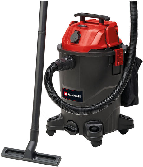 Einhell Elektro-Nass-Trockensauger TC-VC 1930 A – 1500 W – 190 mbar – 30 l – 2-teiliges Kunststoffrohr – 250 cm Saugschlauch – automatische Steckdose: 2000 W