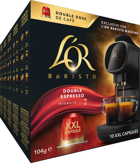 L'or Barista XXL Doppel-Espresso-Kaffeetassen – Intensität 07 12 – 5 x 10 Kapseln