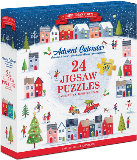 Eurographics - adventskalender, kerststadje [advent calendar, christmas town] - 24×50 stukjes 12×5×cm (b×h) - adventskalender