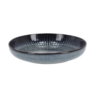 Gemütlicher trendiger Teller tief D24xH4,3 cm Atlantis-Streifen | 4 Stück
