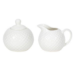 Milch- und Zuckerdose aus Diamantporzellan