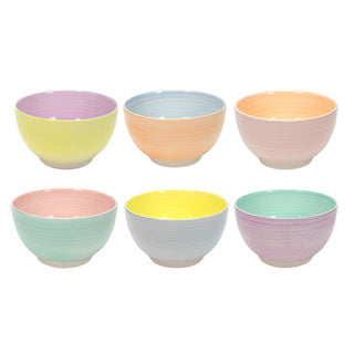 Schüssel ø14cm 2-Ton-Pastell, 6-fach sortiert | 6 Stück