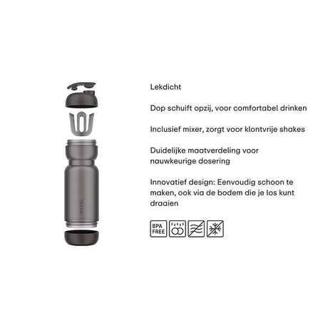 Mepal Sport-Shakebecher 800 ml – Graphitschwarz