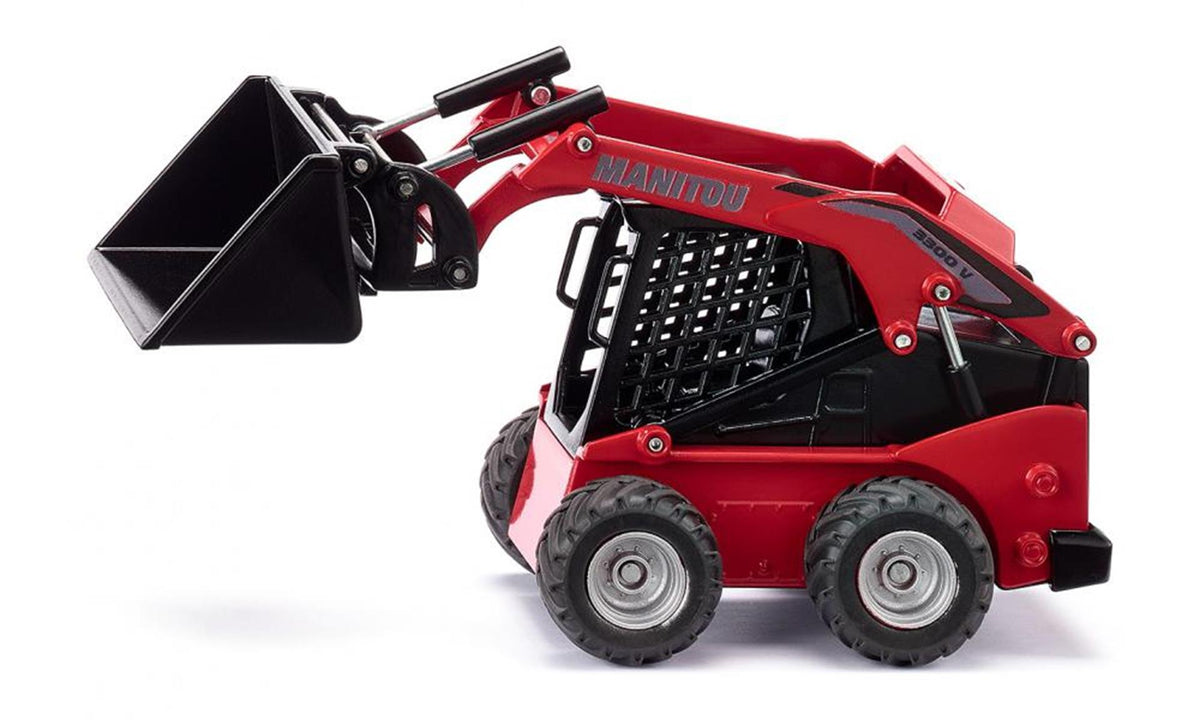 Siku 3049, Manitou 3300v Kompaktschaufel, 1:32, Metall-Kunststoff, rot, viele Funktionen