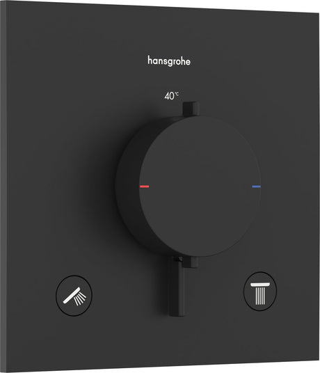 Hansgrohe Ecostat Comfort E - Einbauthermostat - 2 Funktionen - Dusche - Mattschwarz