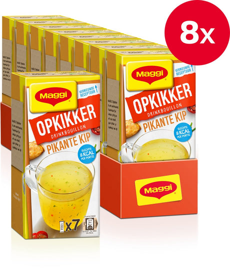 Maggi Booster Trinkbrühe Spicy Chicken – 8 Boxen x 7 Beutel – Vorteilspack
