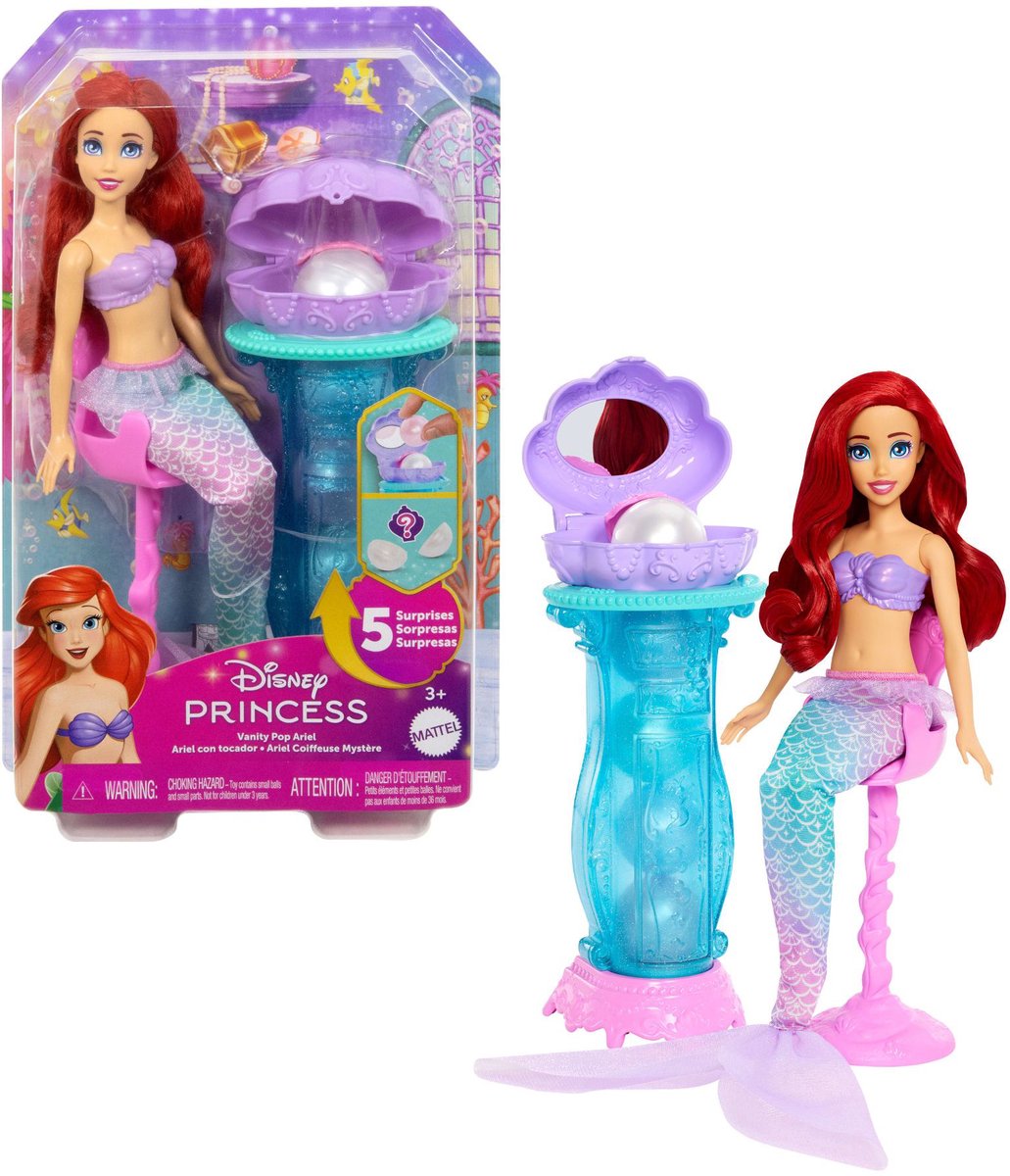 Disney-Prinzessin Ariel-Puppe mit Schminktisch