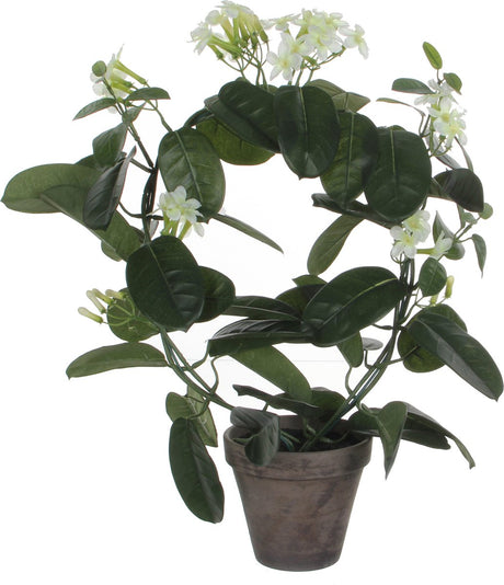 Mica decorations stephanotis kunstplant in bloempot stan - h50 x ø40 cm - wit
