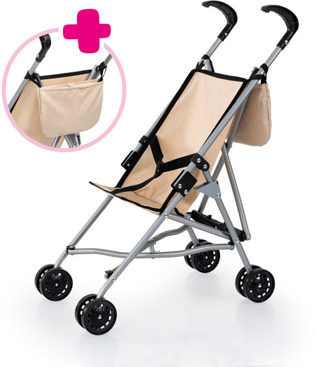 Bayer Design Puppenwagen mit Tasche beige