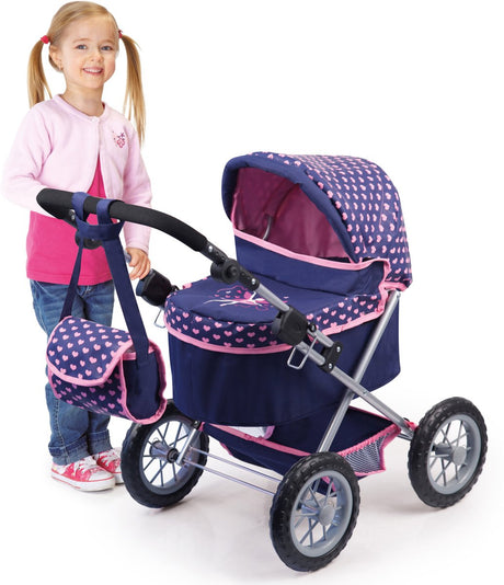 Bayer Design - Trendiger Puppenwagen - Blau und Rosa