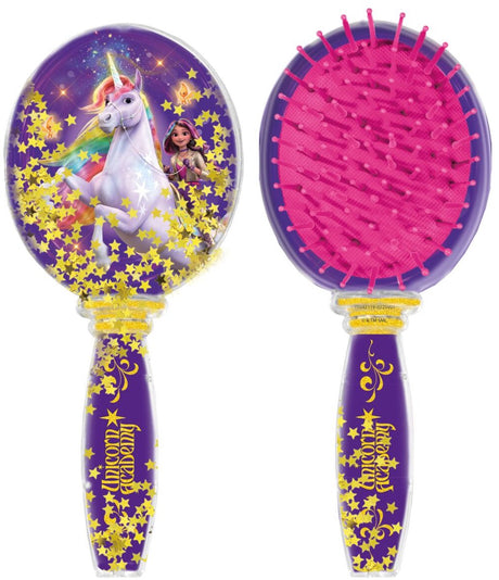 Totum unicorn academy speelgoed - haar borstel met bewegende glitters - haaraccessoires - kids beauty rollenspel speelgoed meisjes vanaf 3 jaar
