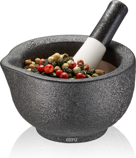Gefu Grino-Mörser - Porzellan - ø 17 cm - inklusive Stößel - Kräutermörser