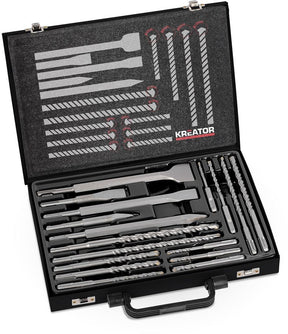 Kreator krt012801 - bit- en borenset - sds-plus - 17 delige beitelset