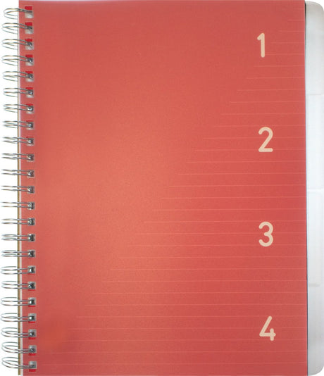 Kangaro 4-in-1-Block – A5 – Linie – 200 Seiten – 60 Gramm rot – 4 Stück