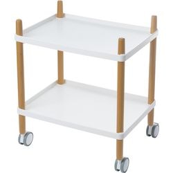 Trolley mit 2 Ablagen, angetrieben durch Paperflow, weiß, nicht höhenverstellbar