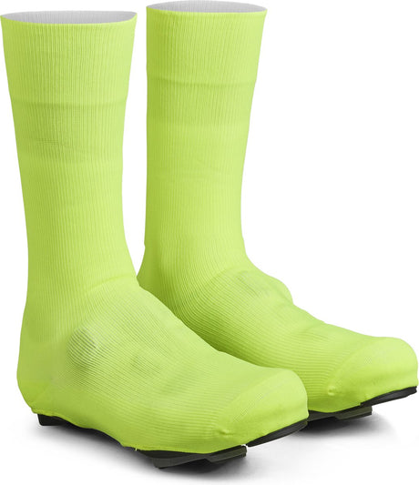 Gripgrab - flandrien knitted waterproof wielren overschoenen waterdichte gebreide race fiets overschoenen - unisex - geel hi-vis - maat l (42-44) 42-44