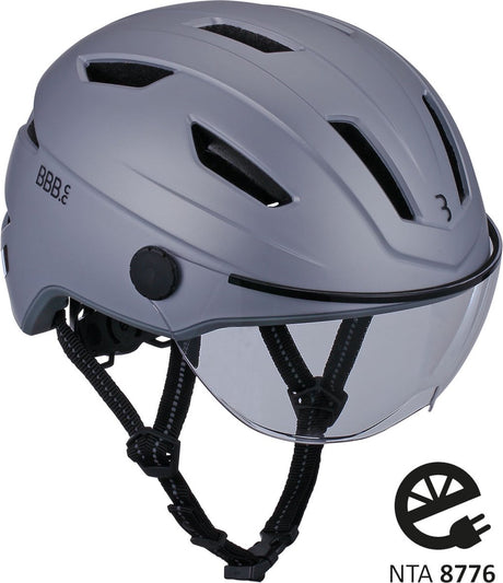 Bbb Cycling Move Faceshield transparenter E-Bike-Helm – Speed-Pedelec-Helm – Elektrofahrrad – Moped – mattgrau – Größe M – BHE-57 m