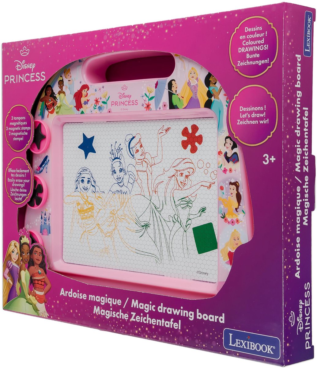 Lexibook disney prinses magnetisch meerkleurig tekenbord met accessoires a5 formaat